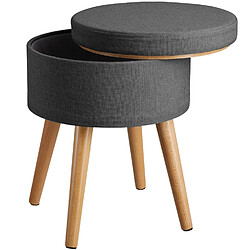 Helloshop26 Tabouret siège pouf avec coffre de rangement table basse MDF gris 08_0000310