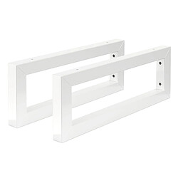 ML-Design Set 2x Consoles Murales, 400x150x30 mm, Blanc, Acier, Design Flottant, Support d'Étagère pour Lavabo/Meuble/Table pour Salle de Bain/Chambre à Coucher, Réglable, Matériel de Montage Inclus 