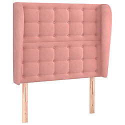 Maison Chic Tête de lit scandinave avec oreilles,meuble de chambre Rose 103x23x118/128 cm Velours -MN44370