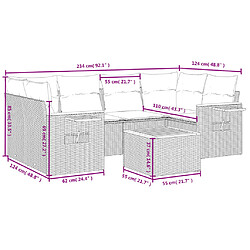 Avis Maison Chic Ensemble Tables et chaises d'extérieur 7pcs avec coussins,Salon de jardin noir résine tressée -GKD531647