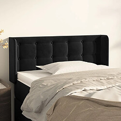 Maison Chic Tête de lit scandinave avec oreilles,meuble de chambre Noir 103x16x78/88 cm Velours -MN13711