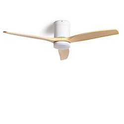 Avis Ledkia Ventilateur de Plafond Silencieux Angistri Blanc 132cm Motor DC Avec lumière Contrôleur mural + télécommande Transparent Oui