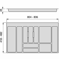 Avis Emuca Range-couvert pour tiroir Optima Universal Pour tiroir de 90 cm.