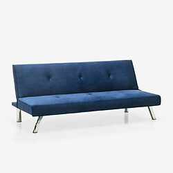 Modus Sofà Canapé convertible clic clac 2 places inclinable design velours tissu Probatus | Couleur: Bleu