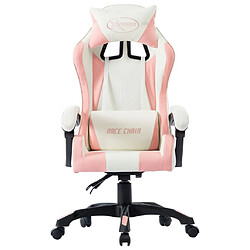 Maison Chic Fauteuil de jeux vidéo,Fauteuil Gamer du Bureau Rose Similicuir -MN93983