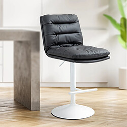 Non Tabouret de bar Damar simili cuir blanc