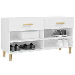 Avis vidaXL Armoire à chaussure Blanc brillant 102x35x55 cm Bois ingénierie