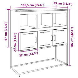 vidaXL Buffet rose 100,5x39x107 cm acier pas cher