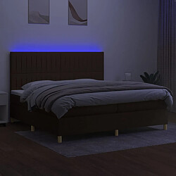 Avis vidaXL Sommier à lattes de lit matelas et LED Marron foncé 200x200 cm