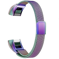 Wewoo Bracelet pour montre connectée Dragonne magnétique en acier inoxydable FITBIT AltaTaille Grand170-236mm irisé 