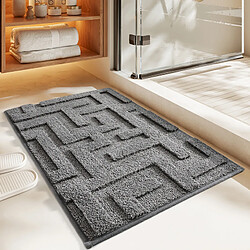 LUUCOZK Tapis de bain antidérapants, absorbants, à séchage rapide, décoration de salle de bain, gris foncé-50x120cm 