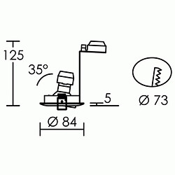 aric Spot orientable encastré Lunar blanc GU10 sans lampe