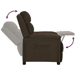 vidaXL Fauteuil inclinable Marron foncé Tissu pas cher