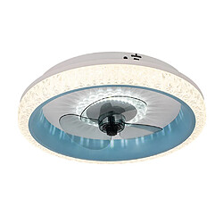 Universal Lampe de ventilateur de plafond intelligente de 50cm Conversion de fréquence tricolore 220V Salle à manger 80W Lampe de ventilateur de plafond LED ultra-mince Invisible Chambre d'enfants avec ventilateur bleu clair