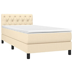 Avis Sommier à lattes LED,Cadre à lattes de lit avec matelas pour Adulte Crème 80x200 cm Tissu -MN76837