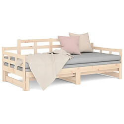 Maison Chic Lit d'appoint Bois de pin solide 2x(80x200)cm,Lit coulissant Lit de repos -GKD44297 pas cher