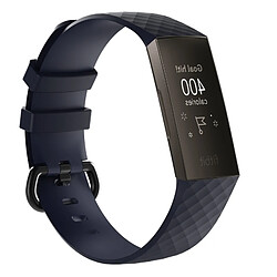 Wewoo Bracelet en silicone à motif de diamants pour Fitbit Charge 3 (bleu)