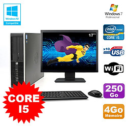 Lot PC HP Elite 8200 SFF Core I5 3.1GHz 4Go 250Go DVD WIFI W7 + Ecran 17" - Occasion