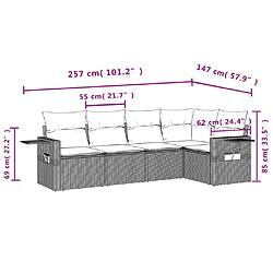 Acheter vidaXL Salon de jardin avec coussins 5 pcs marron résine tressée