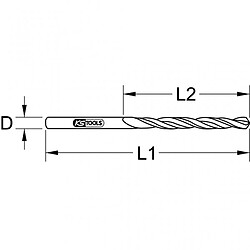 KS TOOLS Lot de 10 forets HSS-G meulés 9,5mm