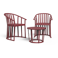 Ensemble Table + Chaises Resol Raff Bordeaux 3 Pièces 