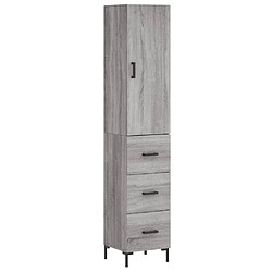 Maison Chic Buffet,Meuble de Rangement,commode pour salon,Cuisine Sonoma gris 34,5x34x180 cm Bois d'ingénierie -MN74026