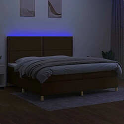 Acheter Maison Chic Lit adulte- Lit + matelas + LED,Sommier à lattes de lit matelas et LED Marron foncé 200x200 cm -GKD51840