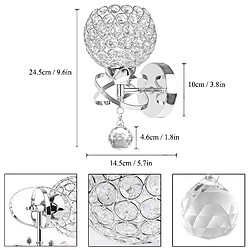 Stoex Lot de 2 Moderne Lampes Murales en Cristal Style Pendentif en Cristal Lampe Mur Lumière pour Salon Chambre Living Wall Argenté