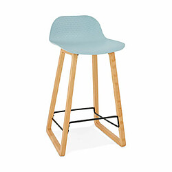 Mes Lot de 2 tabourets de bar H67 cm bleu - RIZZO 