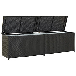 vidaXL Boîte de rangement de jardin résine tressée 200x50x60 cm noir 