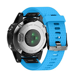 Wewoo Bracelet pour montre connectée Dragonne rapidement amovible en silicone Fenix 5S 20mm Bleu ciel