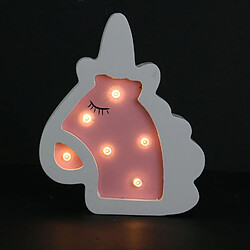 Avis CMP Lampe en bois enfant Licorne - H. 13 cm - Rose