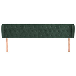 Avis Maison Chic Tête de lit scandinave avec oreilles,meuble de chambre Vert foncé 203x23x78/88 cm Velours -MN26519