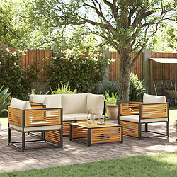 vidaXL Salon de jardin avec coussins 5 pcs Bois d'acacia solide