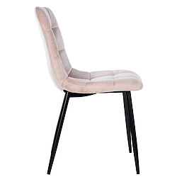 Acheter Decoshop26 Lot de 4 chaises de salle à manger style moderne et confortable en tissu velours rose et métal noir 10_0001792