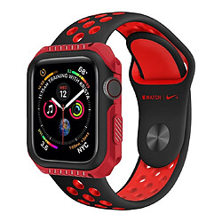 Wewoo Étui de protection bicolore antichoc Smart Watch pour Apple série 338 mm rougenoir pas cher