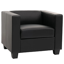 Mendler Fauteuil Club / Lounge Lille, 86x75x70cm ~ cuir reconstitué, noir 