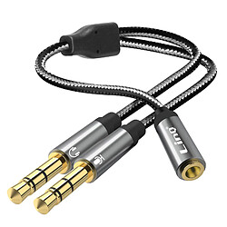 Adaptateur Audio Jack 3.5mm femelle vers 2x Jack 3.5mm mâle LinQ