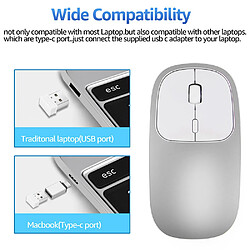 Avis Universal Souris sans fil métallique, rechargeable, cliquable, silencieuse, USB, type C, ordinateur portable, ordinateur portable, souris ergonomique.