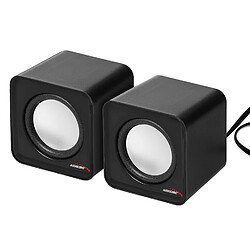 Haut-parleurs d'ordinateur Enceintes 6W USB noire Audiocore AC870R 