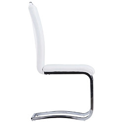 Acheter Maison Chic Lot de 2 Chaises à manger cantilever,Chaises de cuisine style scandinave - blanc similicuir -MN93893