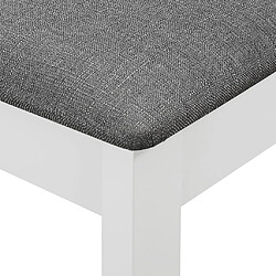 vidaXL Chaises à manger avec coussins lot de 6 blanc bois solide pas cher