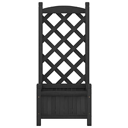 Acheter Maison Chic Jardinière,Bac à fleurs avec treillis - pot de fleur noir bois massif de sapin -GKD86511