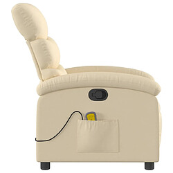 Acheter vidaXL Fauteuil de massage inclinable Crème Tissu