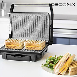 Totalcadeau Grill avec revêtement en pierre antiadhésif 1000W - machine pour Sandwish panini croque monsieur pas cher Grill avec revêtement en pierre antiadhésif 1000W - machine pour Sandwish panini croque monsieur