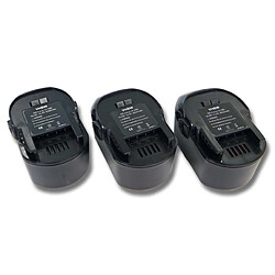 3x Batterie Ni-MH 3000mAh (14.4V) vhbw pour outils Würth Master SD 14.4 comme AEG 4935413106, 4935416790, B1414G, B1415R. 