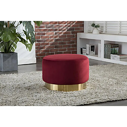 Vente-Unique Pouf en velours CLORIA - Bordeaux