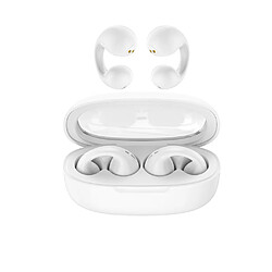 General Casque à conduction osseuse Bluetooth double microphones antibruit - Casque à oreille ouverte sans fil, écouteurs Ipx étanches pour la course à la maison, le bureau, la salle de sport(Blanc) 