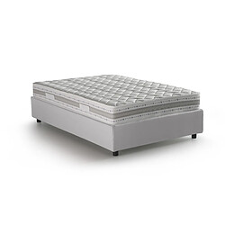 Avis Autrement Talamo Italia Silvia lit queen size avec conteneur, Made in Italy, en éco-cuir, 120x190 cm, avec ouverture frontale, Blanc, avec matelas inclus.