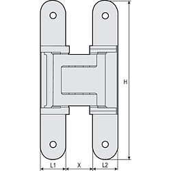 Simonswerk Paumelle Tectus TE 340 3D aspect inox en boîte de 2